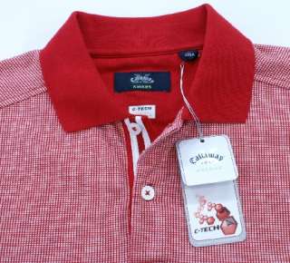 Callaway Golf Polo Shirt Red White C Tech Cool NWT  