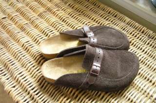 BIRKENSTOCK EATON CLOGS Suede Mocha Brown 36 Regular Ladies 5 Shoes 