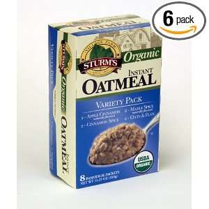Sturms Village Farm Organic Instant Oatmeal, Variety Pack 8 Count, 12 