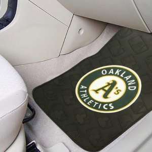  Oakland Athletics Black 2 Piece Vinyl Car Mat Set Sports 