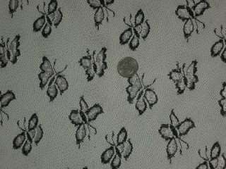 BUTTERFLY TULLE LACE FABRIC BLACK SILVERY FANCY TULLE  