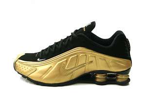 Nike Shox R4 Metallic Gold Black Men Sneakers NEW  