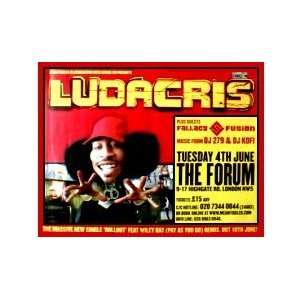  LUDACRIS London Forum 4th June 2002 Music Poster