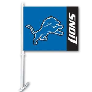   BSS   Detroit Lions NFL Car Flag with Wall Brackett 