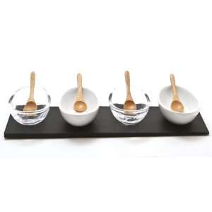  Tasters Sets   4 Oval Bowls with Spoons