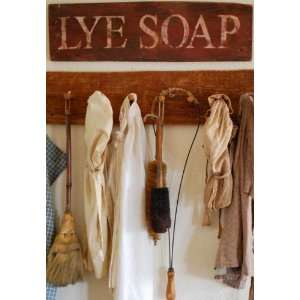  Lye Soap Sign on Old Red Barn Board Beauty