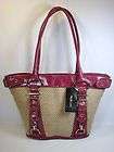 STYLE CO Ginger Natural Straw Tote Bag Purse Pink Fuchsia NEW items in 