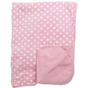  Northpoint Printed Plush Baby Blanket Small Pink Dots 