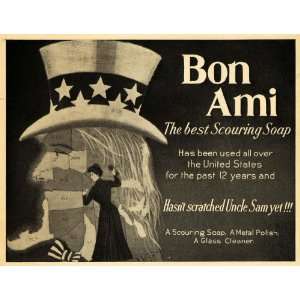  1904 Ad Bon Ami Scouring Soap Uncle Sam Face of States 