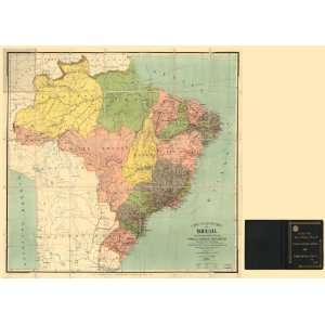  1913 railroad map Railroads, Brazil