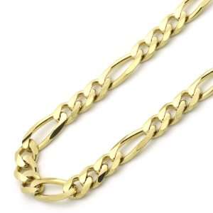    14K Yellow Gold 5mm Figaro Concaved Chain Necklace 24 Jewelry