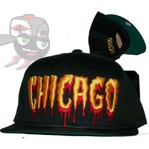  Chicago Black Horror Script Snapback Hat Cap Everything 