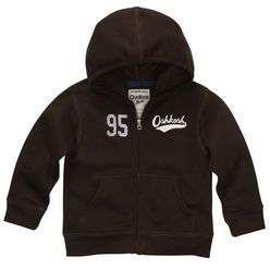 NWT OshKosh Infant/Toddler Boys Brown Full Zip French Terry Hoodie 