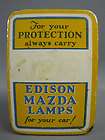 Vintage Lot Edison Mazda Lamps Light Bulbs w/ Tin Box