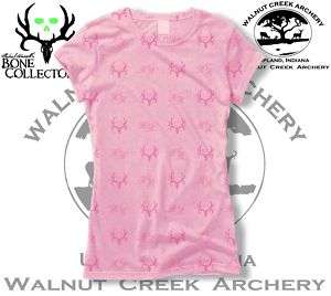 Bone Collector Skulls Antler Logo Pink/Pink Ladies Shirt 303 1178PA 