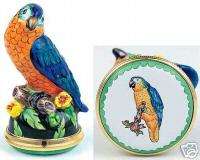 Stafford Blue + Orange Parrot Bird Enamel Bonbonnieres  