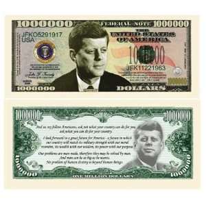  (5) John F. Kennedy (Jfk) Commemorative Million Dollar 