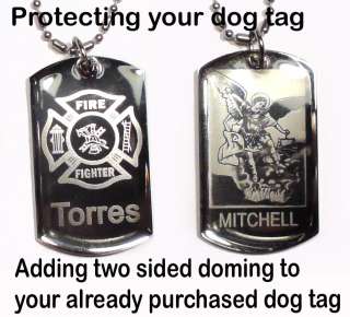   METAL ENGRAVING) DOG TAG OF A FIREFIGHTER PRAY + YOUR NAME ENGRAVED