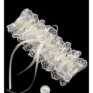  Ivory Bridal Garter ~ Romantic Lace and Satin Everything 