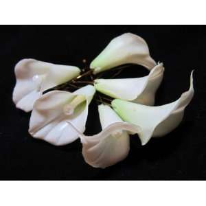  NEW White Calla Lily Flower Hair Pins   Set of 6, Limited 