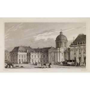  1831 Palais Institut College Mazarin Paris Engraving 