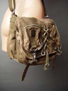Unisex Steampunk Military Army Surplus Canvas Daypack Weathered 