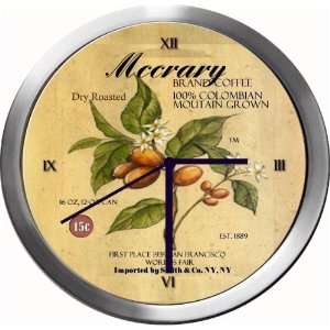  MCCRARY 14 Inch Coffee Metal Clock Quartz Movement 