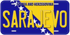 Bosnia and Herzegovina Flag Personalized License Plate  