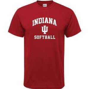   Indiana Hoosiers Cardinal Red Softball Arch T Shirt