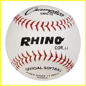  Rhino 11In White Syntex Softball (Set Of 6) Sports 