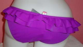Roxy Ruffle Pant Ruffled Swimsuit Bikini Bottom Purple L  