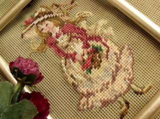 12 PREWORKED Needlepoint Canvas~Sweet Girl Pink Dress  