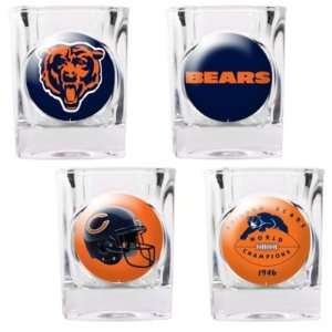  Chicago Bears 4 pc Shot Glass Set