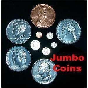 Jumbo Coins   PENNY   Money Stage Magic Trick Acce Toys 