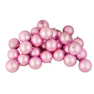  32ct Matte Bubblegum Pink Shatterproof Christmas Ball 