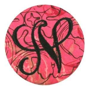  Monogrammed Rose Swirl Button