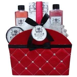   Pomegranate & Vanilla Silk Spa Bath and Body Gift Basket Set Beauty