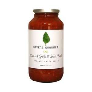   Gourmet Organic Roasted Garlic & Sweet Basil Pasta Sauce   25.5 Ounces