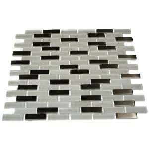   Ice Cave 1/2X2 Brick Pattern Marble & Glass Tile
