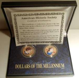 Sacagawea 2000 AND Susan B. Anthony 1999 Painted Set Dollars of the 