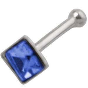   Silver 2mm Square Nose Bone Made with SWAROVSKI ELEMENTS Jewelry