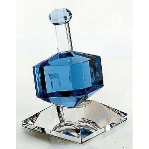  Badash Cobalt Blue Glass Chanukah Dreidel on Stand 