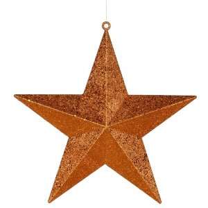  20 Burnish Orange Glitter Star