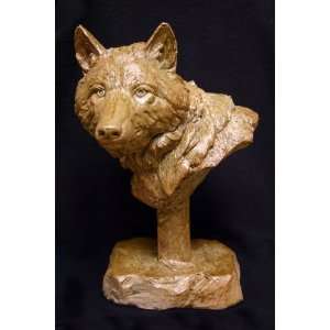   Fine Art Wildlife Wolf Bust (Finish Shale & Bronze) 