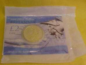 BRITISH SOLID FINE SILVER £2 BRITANNIA 2006 COIN ORIGINAL ROYAL MINT 