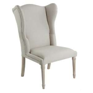   French Country Wing Back Occasional Chair  Light Linen