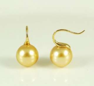 Huge Golden south sea pearl hook earring 18K gold  
