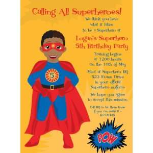 Super Hero African American Invitations