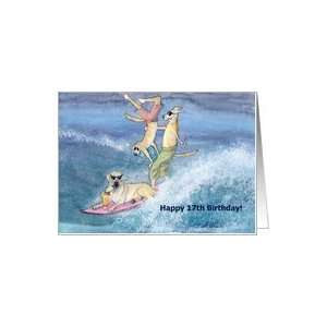   greeting card, birthday card, 17, seventeen, dog, Card Toys & Games