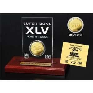  Super Bowl XLV Champions 24KT Gold Etched Acrylic 